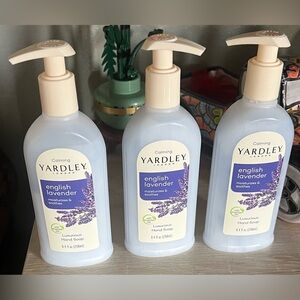 Yardley Calming English Lavender Luxurious Hand Soap X 3 Pump Style Bottles New!